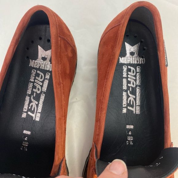 NWOT Mephisto Women's Salka Loafer Suede Rust Supportive Comfort Oxfords - Picture 11 of 14